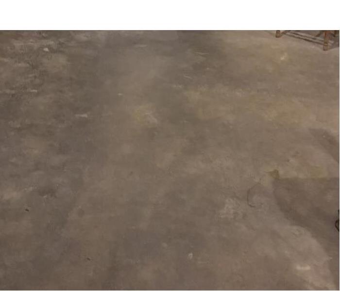 Basement floor after being dried