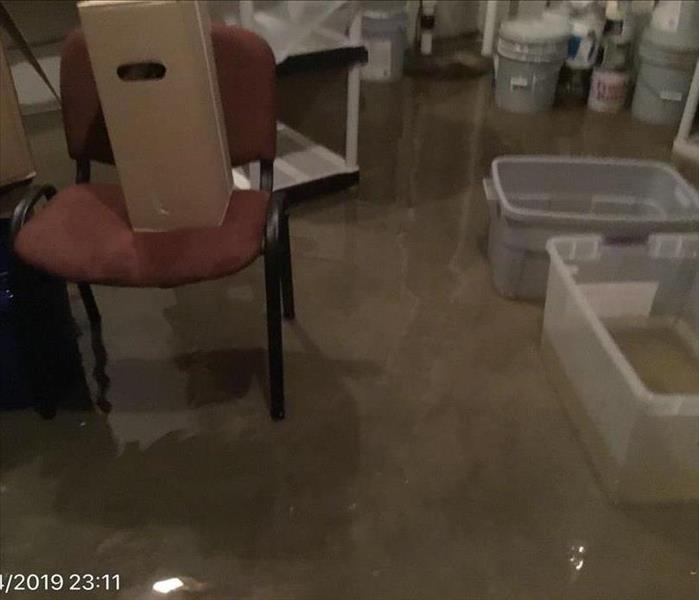 Standing water in basement after storm